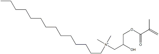 N-[2-ヒドロキシ-3-(メタクリロイルオキシ)プロピル]-N,N-ジメチルテトラデカン-1-アミニウム 化学構造式
