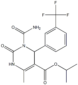 1,2,3,4-Tetrahydro-3-(carbamoyl)-6-methyl-2-oxo-4-(3-trifluoromethylphenyl)pyrimidine-5-carboxylic acid isopropyl ester Struktur