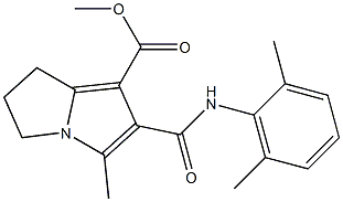 6,7-ジヒドロ-3-メチル-2-[(2,6-ジメチルフェニル)カルバモイル]-5H-ピロリザイン-1-カルボン酸メチル 化学構造式