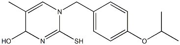1,4-ジヒドロ-2-メルカプト-1-(4-イソプロポキシベンジル)-5-メチルピリミジン-4-オール 化学構造式