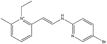2-[2-[(5-Bromo-2-pyridyl)amino]ethenyl]-1-ethyl-6-methylpyridinium Struktur