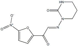 3,4,5,6-テトラヒドロ-1-[[(5-ニトロ-2-フロイル)メチレン]アミノ]-2(1H)-ピリミドン 化学構造式