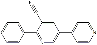 2-フェニル-5-(4-ピリジニル)ピリジン-3-カルボニトリル 化学構造式