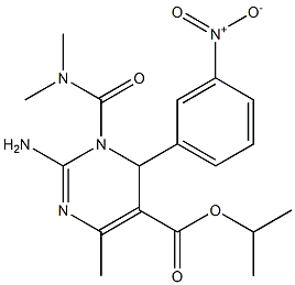 2-Amino-3,4-dihydro-4-(3-nitrophenyl)-6-methyl-3-(dimethylaminocarbonyl)pyrimidine-5-carboxylic acid isopropyl ester Structure