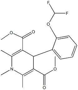 1,4-ジヒドロ-1,2,6-トリメチル-4-(2-ジフルオロメトキシフェニル)ピリジン-3,5-ジカルボン酸ジメチル 化学構造式