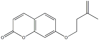 7-[(3-メチル-2-ブテニル)オキシ]クマリン 化学構造式