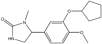 3-メチル-4-[3-シクロペンチルオキシ-4-メトキシフェニル]-2-イミダゾリドン 化学構造式