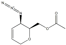 (5R,6S)-5-アジド-6-(アセチルオキシメチル)-5,6-ジヒドロ-2H-ピラン 化学構造式
