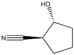 (1S)-2α-ヒドロキシシクロペンタン-1β-カルボニトリル 化学構造式