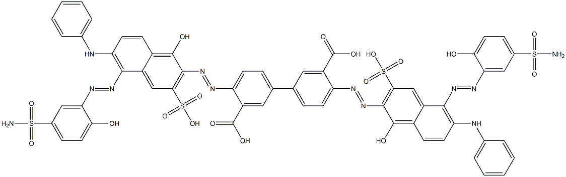 4,4'-Bis[[5-[[5-(aminosulfonyl)-2-hydroxyphenyl]azo]-1-hydroxy-6-(phenylamino)-3-sulfo-2-naphthalenyl]azo][1,1'-biphenyl]-3,3'-dicarboxylic acid