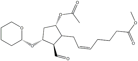 (Z)-7-[(1S,2R,3R,4R)-1-アセトキシ-3-ホルミル-4-[(テトラヒドロ-2H-ピラン)-2-イルオキシ]シクロペンタン-2-イル]-5-ヘプテン酸メチル 化学構造式