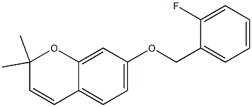 7-(2-Fluorobenzyloxy)-2,2-dimethyl-2H-1-benzopyran 结构式