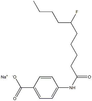 4-[(6-Fluorodecanoyl)amino]benzenecarboxylic acid sodium salt 结构式