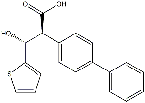 (2S,3R)-2-(4-Phenylphenyl)-3-hydroxy-3-(2-thienyl)propionic acid Struktur