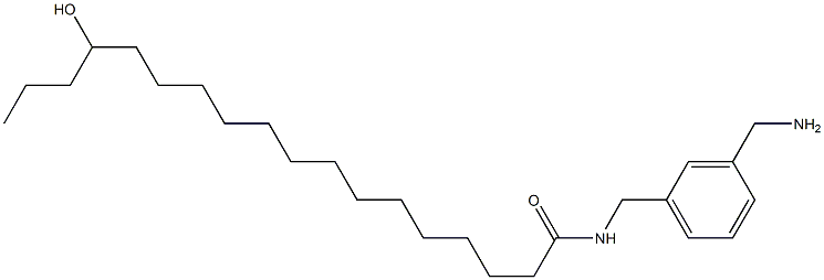 15-ヒドロキシ-N-(3-アミノメチルベンジル)ステアロアミド 化学構造式