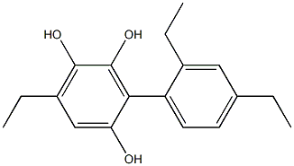 6-Ethyl-3-(2,4-diethylphenyl)benzene-1,2,4-triol Structure