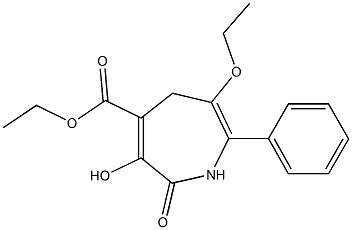 2,5-ジヒドロ-3-ヒドロキシ-7-フェニル-6-エトキシ-2-オキソ-1H-アゼピン-4-カルボン酸エチル 化学構造式