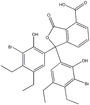 1,1-ビス(5-ブロモ-3,4-ジエチル-6-ヒドロキシフェニル)-1,3-ジヒドロ-3-オキソイソベンゾフラン-4-カルボン酸 化学構造式