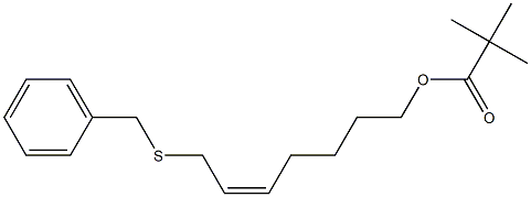 Pivalic acid [(Z)-7-[benzylthio]-5-heptenyl] ester Structure