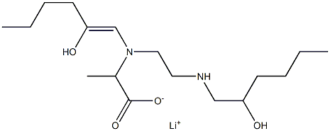 2-[N-(2-Hydroxy-1-hexenyl)-N-[2-(2-hydroxyhexylamino)ethyl]amino]propionic acid lithium salt Struktur