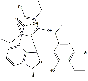 1,1-ビス(4-ブロモ-2,5-ジエチル-6-ヒドロキシフェニル)-1,3-ジヒドロ-3-オキソイソベンゾフラン-7-カルボン酸 化学構造式
