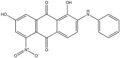 2-Anilino-1,7-dihydroxy-5-nitroanthraquinone Struktur