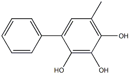 4-フェニル-6-メチルベンゼン-1,2,3-トリオール 化学構造式