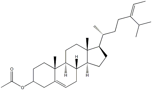 Stigmasta-5,24(28)-diene-3-ol acetate Struktur