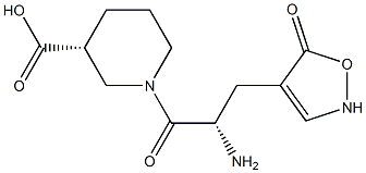 (3R)-1-[(S)-2-Amino-3-[(2,5-dihydro-5-oxoisoxazol)-4-yl]propanoyl]piperidine-3-carboxylic acid Structure