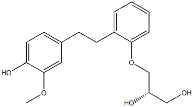 (2S)-3-[2-(4-Hydroxy-3-methoxyphenethyl)phenoxy]-1,2-propanediol 结构式