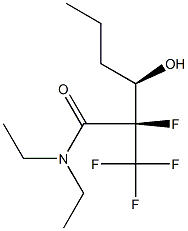(2R,3R)-N,N-ジエチル-2-フルオロ-2-トリフルオロメチル-3-ヒドロキシヘキサンアミド 化学構造式