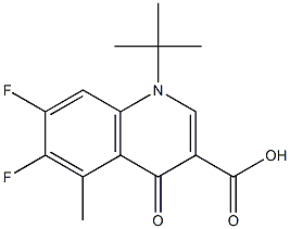 1,4-ジヒドロ-1-tert-ブチル-5-メチル-4-オキソ-6,7-ジフルオロキノリン-3-カルボン酸 化学構造式