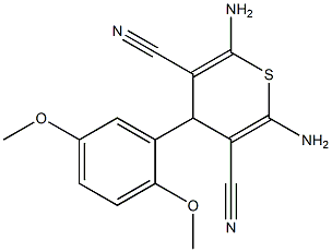 2,6-Diamino-4-(2,5-dimethoxyphenyl)-4H-thiopyran-3,5-dicarbonitrile Structure