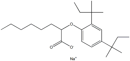 2-(2,4-ジ-tert-ペンチルフェノキシ)オクタン酸ナトリウム 化学構造式
