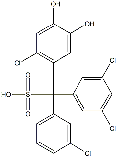 (3-Chlorophenyl)(3,5-dichlorophenyl)(6-chloro-3,4-dihydroxyphenyl)methanesulfonic acid Structure