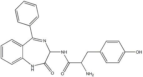 N-[(2,3-Dihydro-2-oxo-5-phenyl-1H-1,4-benzodiazepin)-3-yl]-2-amino-3-(4-hydroxyphenyl)propanamide Structure