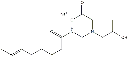 N-(2-ヒドロキシプロピル)-N-(6-オクテノイルアミノメチル)グリシンナトリウム 化学構造式
