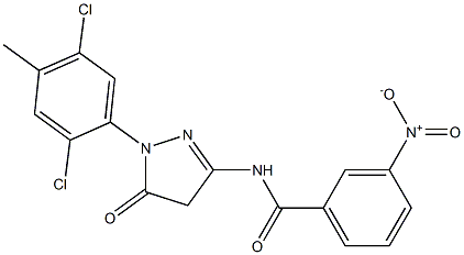 1-(2,5-Dichloro-4-methylphenyl)-3-(3-nitrobenzoylamino)-5(4H)-pyrazolone,,结构式