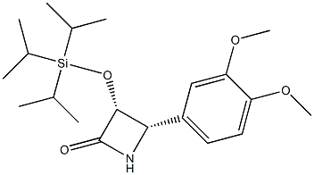 [3R,4S,(+)]-3-(トリイソプロピルシロキシ)-4-(3,4-ジメトキシフェニル)アゼチジン-2-オン 化学構造式