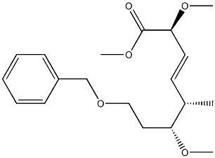 (2S,5S,6R,3E)-8-(ベンジルオキシ)-2,6-ジメトキシ-5-メチル-3-オクテン酸メチル 化学構造式