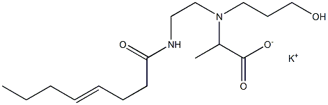 2-[N-(3-ヒドロキシプロピル)-N-[2-(4-オクテノイルアミノ)エチル]アミノ]プロピオン酸カリウム 化学構造式