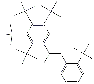 2-(2,3,4,5-Tetra-tert-butylphenyl)-1-(2-tert-butylphenyl)propane Struktur