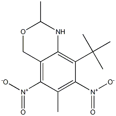 8-tert-Butyl-1,4-dihydro-2,6-dimethyl-5,7-dinitro-2H-3,1-benzoxazine Structure