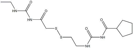 1-(Cyclopentylcarbonyl)-3-[2-[[(3-ethylureido)carbonylmethyl]dithio]ethyl]urea Structure