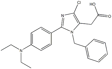 1-Benzyl-4-chloro-2-(4-diethylaminophenyl)-1H-imidazole-5-acetic acid Struktur