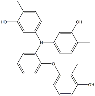 N,N-Bis(3-hydroxy-4-methylphenyl)-2-(3-hydroxy-2-methylphenoxy)benzenamine 结构式