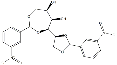1-O,2-O:3-O,6-O-Bis(3-nitrobenzylidene)-D-glucitol,,结构式