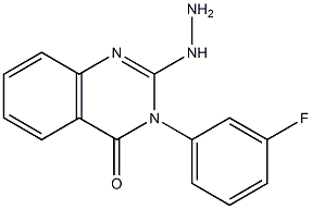 2-Hydrazino-3-(3-fluorophenyl)quinazolin-4(3H)-one Struktur