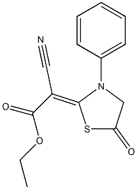 2-[(Ethoxycarbonyl)cyanomethylene]-3-phenylthiazolidin-5-one Structure