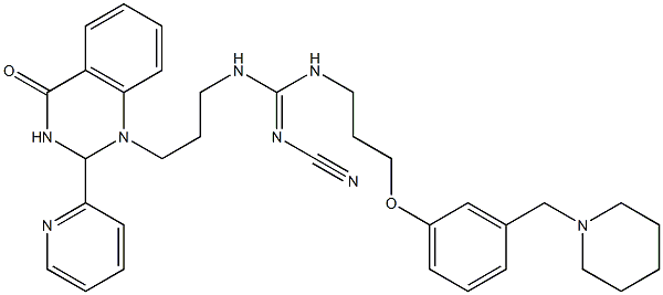  1-[3-[2-Cyano-3-[3-(3-piperidinomethylphenoxy)propyl]guanidino]propyl]-2-(2-pyridinyl)-1,2-dihydroquinazolin-4(3H)-one